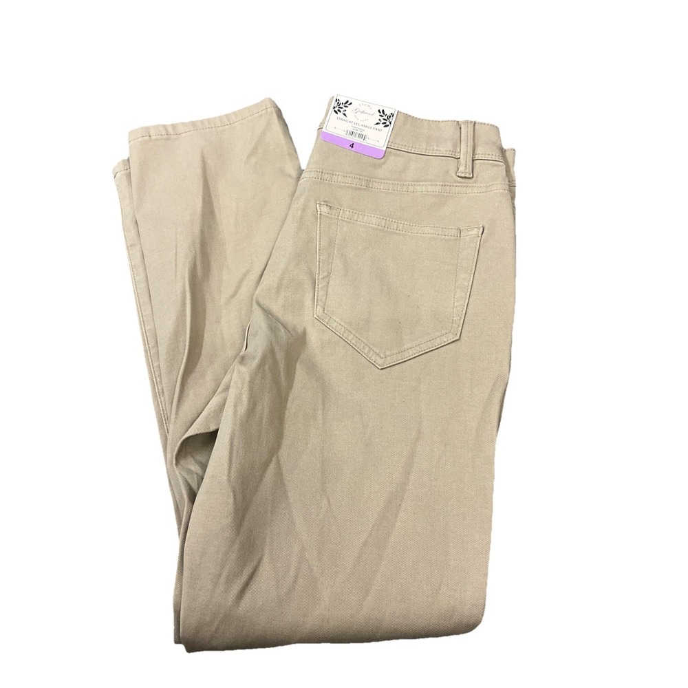 NEW Women's JACHS Girlfriend Tan Straight Leg Ankle Pant 6